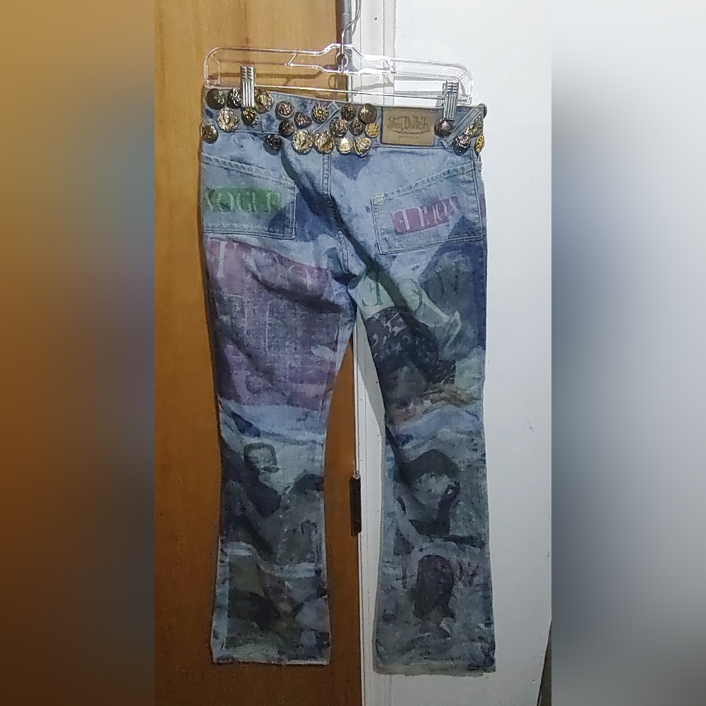 Von Dutch Originals Kustommade Jeans Womens w/Metal Accents Vogue Graffiti Sz 27 - Picture 10 of 16
